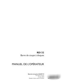 Manuel d'utilisation PDF de l'en-tête de disque Case RD132 FR (84309719)