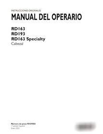 Manuel d'utilisation PDF de l'en-tête de disque spécial RD163, RD193, RD163 ES (90439850)