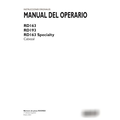 Manuel d'utilisation PDF de l'en-tête de disque spécial RD163, RD193, RD163 ES (90439850)