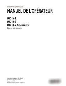 Case RD165, RD195, RD165 Specialty disc header pdf operator's manual FR (92155464)