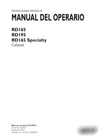 Manuel d'utilisation PDF de l'en-tête de disque spécialisé Case RD165, RD195, RD165 ES (92155471)