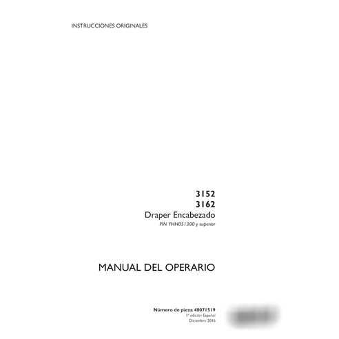 Caso 3152, 3162 PIN YHH051300 - Manual del operador del cabezal de cortina (PDF) ES (48071519)