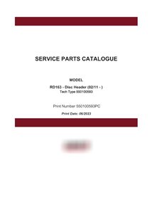 Catálogo de peças em PDF do cabeçalho de disco Case RD163 (550100593PC)