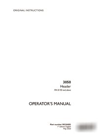 Case 3050 PIN 8190- header pdf operator's manual  (90326083)