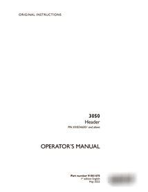 Boîtier 3050 PIN XX8246001 - Manuel d'utilisation PDF d'en-tête (91801675)