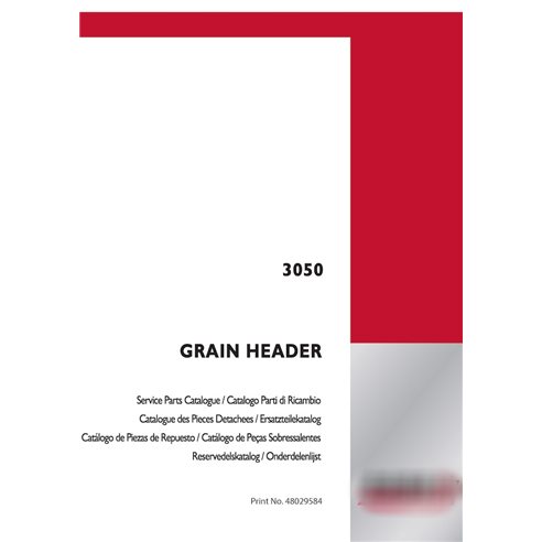 Catálogo de piezas en PDF del cabezal Case 3050 (48029584)