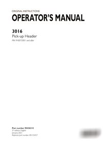 Manual do operador do cabeçalho de captação Case 3016 PIN YHS072001 em PDF (90436210)