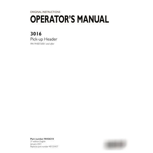 Manuel d'utilisation PDF de l'en-tête de prise Case 3016 PIN YHS072001 (90436210)