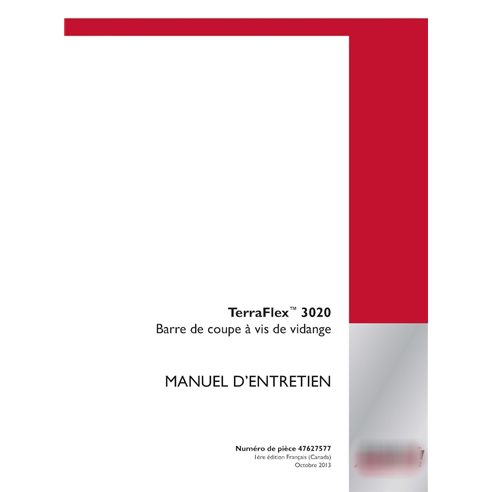 Manuel d'entretien PDF de la tête de coupe Case TerraFlex 3020 FR (47627577)