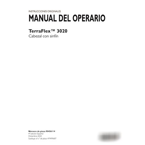 Case TerraFlex 3020 auger header pdf operator's manual ES (90436114)