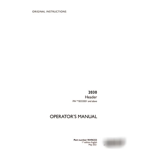 Boîtier 2030 PIN x8222001 - Manuel d'utilisation PDF d'en-tête (90496323)