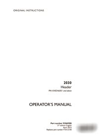 Manual del operador del encabezado (PDF) del caso 2030 PIN x8246001 (92060988)
