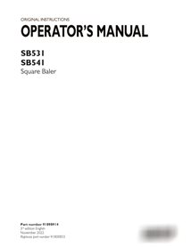 Case SB531, SB541 baler pdf operator's manual  (91898914)