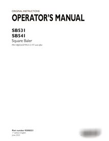Manuel d'utilisation de la presse à balles Case SB531, SB541 PIN xPN312197 (pdf) (92050321)