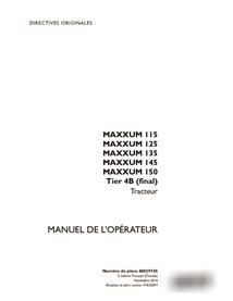 Manual do operador do trator Case Maxxum 115, 125, 135, 145, 150 Tier 4B em PDF FR (48039745)