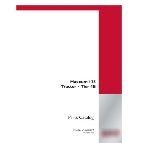 Case Maxxum 125 Tier 4 tractor pdf parts catalog  (69604916IPC)