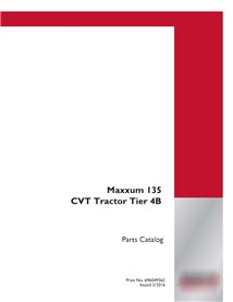 Catalogue de pièces détachées pour tracteur Case Maxxum 135 Tier 4B (format PDF) (696049362)