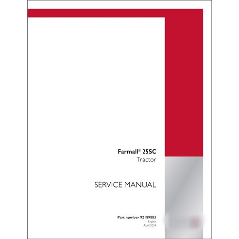 Case Farmall 25SC compact tractor pdf service manual  (92189883)