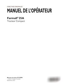 Manual do operador do trator compacto Case Farmall 25A em PDF FR (92153899)