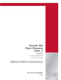 Case Farmall 25A compact tractor pdf parts catalog  (696122360PC)