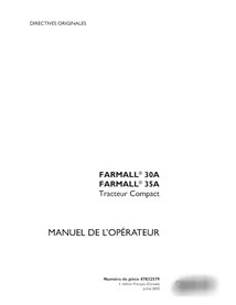 Manual do operador do trator compacto Case Farmall 30A, 35A em PDF FR (47832579)