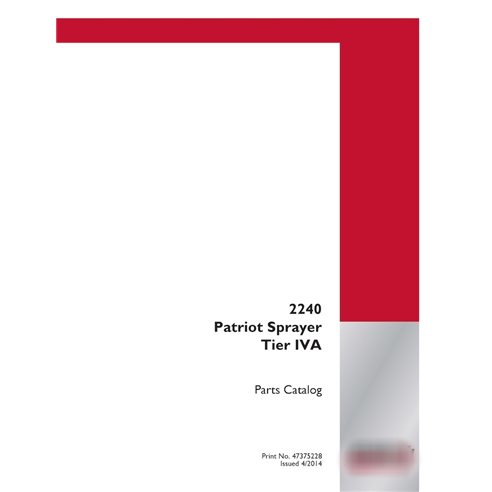 Case Patriot 2240 Tier 4A sprayer pdf parts catalog  (47375228)