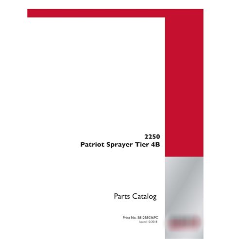 Catálogo de peças em PDF do pulverizador Case Patriot 2250 Tier 4B (581285036PC)