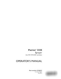 Manual del operador del pulverizador Case Patriot 3330 PIN YCT033001 (PDF) (47358527)