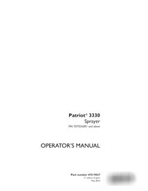 Manual do operador do pulverizador Case Patriot 3330 PIN YDT036001 em PDF (47519037)