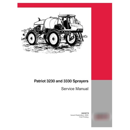 Manual de serviço em PDF para pulverizadores Case Patriot 33230 e 3330 (84258776)