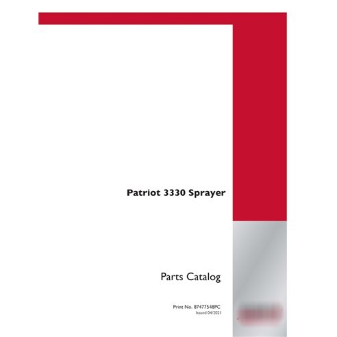 Case Patriot 3330 sprayer pdf parts catalog  (87477548PC)