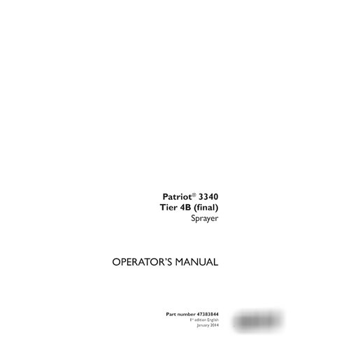 Manual do operador do pulverizador Case Patriot 3340 Tier 4B em PDF (47383844)