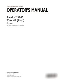 Manual del operador del pulverizador Case Patriot 3240 PIN JFGYS3240MT052332 (PDF) (90426261)