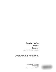 Case Patriot 4430 PIN YCT033001- sprayer pdf operator's manual  (47417700)