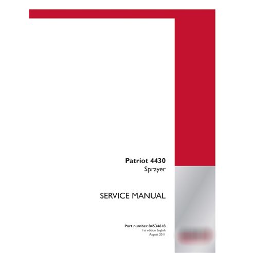 Manual de serviço em PDF do pulverizador Case Patriot 4430 (84534618)