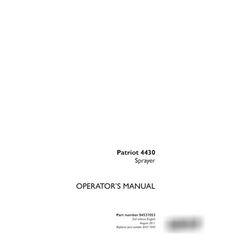 Manual del operador del pulverizador Case Patriot 4430 (PDF) (84537053)