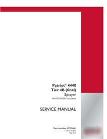 Manual de serviço em PDF do pulverizador Case Patriot 4440 PIN YET040001 (47703661)