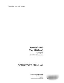 Manual do operador do pulverizador Case Patriot 4440 PIN YGT044001 em PDF (48128949)