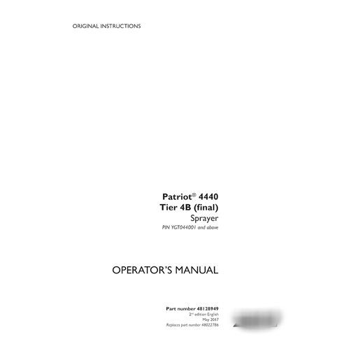 Case Patriot 4440 PIN YGT044001- sprayer pdf operator's manual  (48128949)
