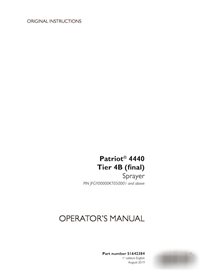 Manual do operador do pulverizador Case Patriot 4440 PIN JFGY00000KT050001 em PDF (51642384)