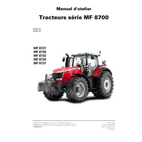 Massey Ferguson MF 8727, MF 8730, MF 8735, MF 8737 trator pdf manual de serviço de oficina FR - Massey Ferguson manuais - MF-...
