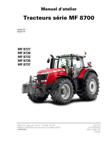 Massey Ferguson MF 8727, MF 8730, MF 8735, MF 8737 tractor pdf workshop service manual FR - Massey Ferguson manuals - MF-ACT0...