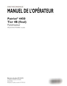 Manual do operador do pulverizador Case Patriot 4450 PIN xPT058001 em PDF FR (92118172)