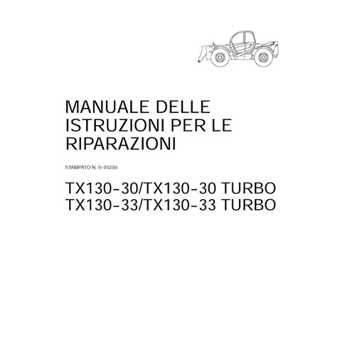 Manual de servicio en PDF del manipulador telescópico Case TX130-30, TX130-33 Turbo (IT) (9-93250)