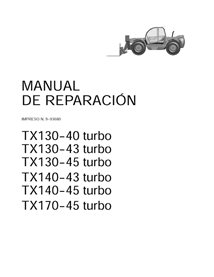 Manual de servicio en PDF de los manipuladores telescópicos Case TX130-40/43/45, TX140-45 y TX170-45 Turbo (9-93680)
