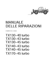 Manual de servicio en PDF de los manipuladores telescópicos Case TX130-40/43/45, TX140-45 y TX170-45 Turbo (IT, 9-93690)