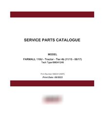 Catálogo de piezas del tractor Case Farmall 110U en PDF (696041246PC)
