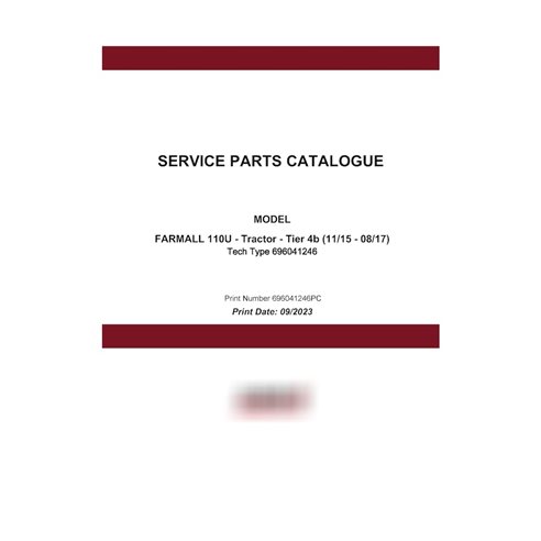 Case Farmall 110U tractor pdf parts catalog  (696041246PC)