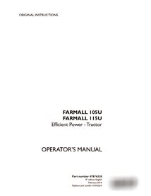 Case Farmall 105U, 110U tractor pdf operator's manual  (47874338)