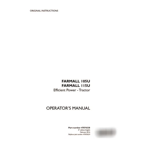 Manual del operador del tractor Case Farmall 105U y 110U (PDF) (47874338)